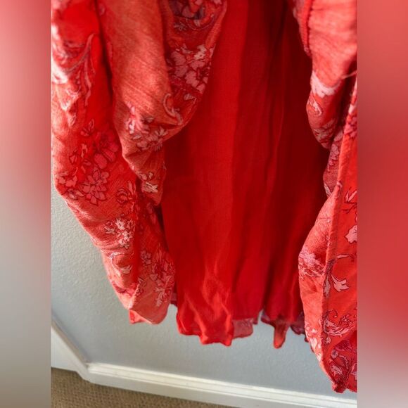 Free People Barclay Off the Shoulder Tiered Floral Print Ruffle Maxi Dress Sz M - Picture 9 of 14